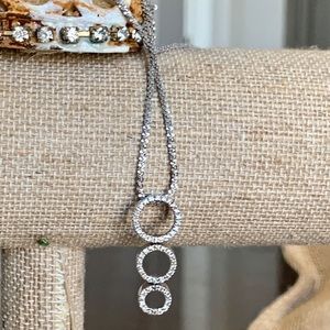 Genuine Diamond White Gold Necklace. $600